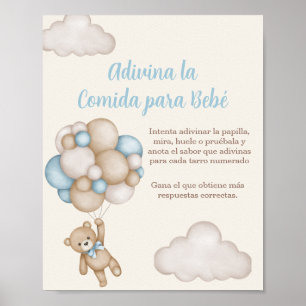 Poster Adivina la comida para Bebé Baby shower Garçon