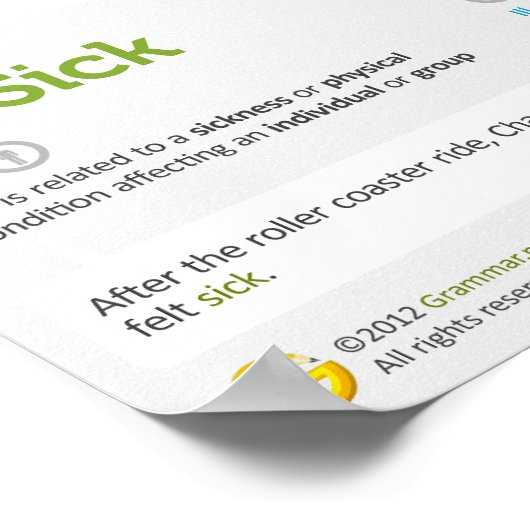 Poster Adjectifs fréquemment confondus avec explications (Coin)