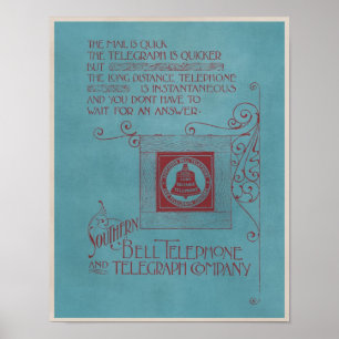 Poster Adjudication téléphonique vintage Southern Bell Te