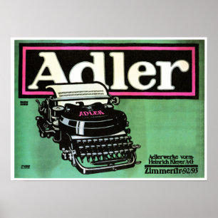 Poster ADLER TYPEWRITERS Plakatstil Lucien Bernhardt Ad