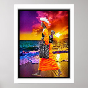 Poster Admirer le coucher du soleil