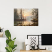 Poster Admirer le lever du soleil sur la rivière (Bureau à domicile)