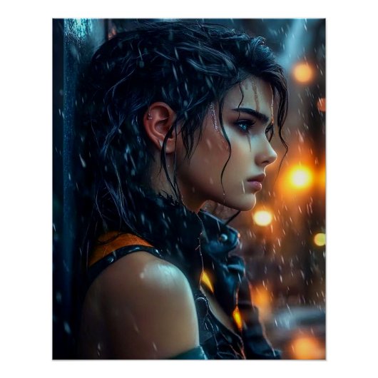 Poster Ado dans la pluie (Devant)