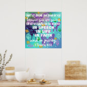 Poster Ado Pure chrétienne verset biblique (Cuisine)