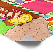 Poster Adobe Gingerbread Maison avec chats Folk Art (Coin)