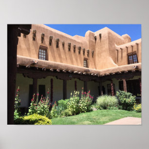 Poster Adobe Vigas La Fonda Hotel Père Noël Fe NM