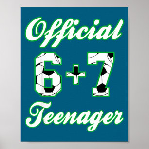 Poster Adolescent de 13 ans Anniversaire Drôle de Foot 6+