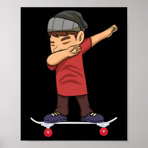 Poster Adolescent de sexe masculin en planche à roulettes