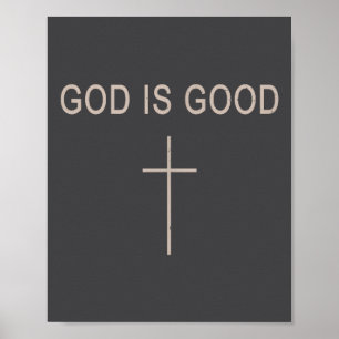 Poster Adolescente Dieu Est Bon Croix Jésus Minimaliste C
