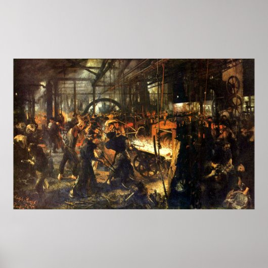 Poster Adolph von Menzel Iron Rolling Mill (Devant)