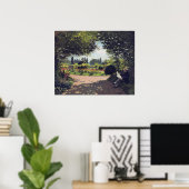 Poster Adolphe Monet Lecture dans le jardin, 1866 (Bureau à domicile)