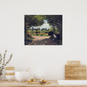 Poster Adolphe Monet Lecture dans le jardin, 1866 (Cuisine)