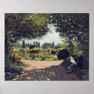 Poster Adolphe Monet Lecture dans le jardin, 1866