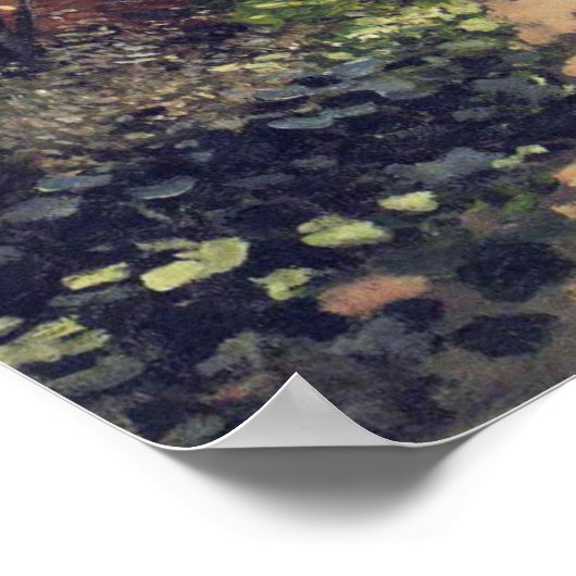 Poster Adolphe Monet Lecture dans le jardin, 1866 (Coin)