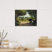 Poster Adolphe Monet Lecture dans le jardin - Claude Mone (Cuisine)