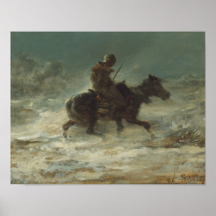Poster Adolphe Schreyer - Homme avec Lance à travers