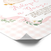 Poster Adopt a Goose Pink Bow Gingham Birthday Decor Sign (Coin)