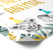 Poster Adopt A Party Animal Blue Gold Birthday Sign (Coin)