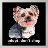 Poster ADOPT, NE SHOP (Yorkshire Terrier) chien mignon (Devant)