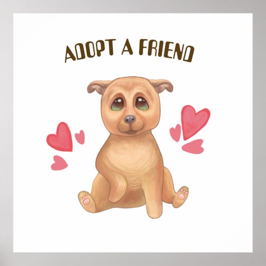 Poster adopter les enfants chiens (Devant)