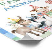 Poster Adopter un animal de ferme Barnyard Anniversaire (Coin)