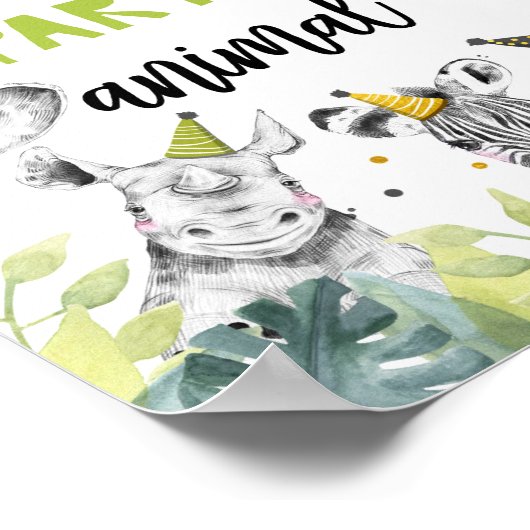 Poster Adopter un animal Safari Party Animaux Signal d'an (Coin)