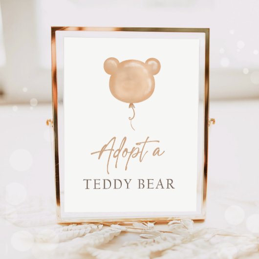 Poster Adopter un ballon d'ours en peluche Boho Adoption