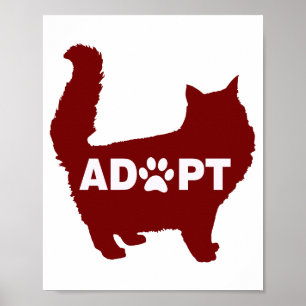 Poster Adopter un chat pour les Amoureux de les chats et