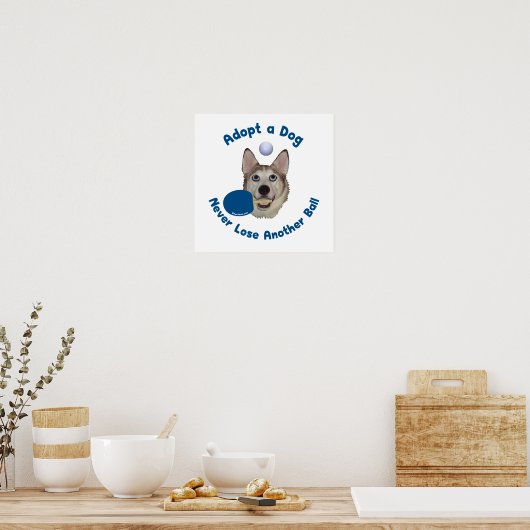 Poster Adopter un chien Ping Pong (Cuisine)