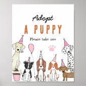 Poster adopter un chiot Chien de Pawty Symbole de table d (Devant)