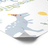 Poster Adopter Un Dinosaure Blue Boy Boho Anniversaire (Coin)