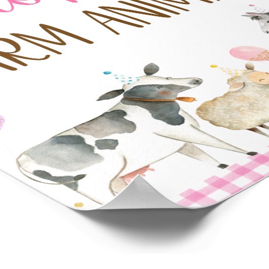 Poster Adopter un signe d'anniversaire d'animal de ferme (Coin)