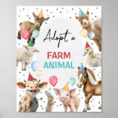 Poster Adopter un symbole animal de ferme Barnyard Birthd (Devant)