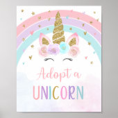Poster Adopter Un Symbole De Fête D'Anniversaire Unicorn (Devant)