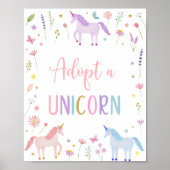 Poster Adopter Un Symbole Floral Unicorn Anniversaire (Devant)