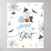 Poster Adopter une fête d'anniversaire bleu Halloween fan (Devant)