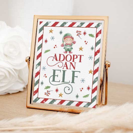 Poster Adopter une fête de Noël des elfes