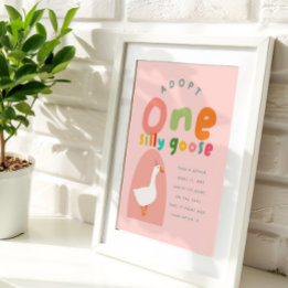 Poster Adopter une oie sotte filles 1er anniversaire Favo