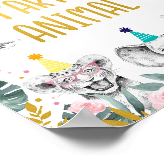 Poster Adopter Une Partie Animal Rose Or Signal Anniversa (Coin)