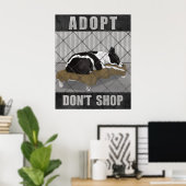 Poster Adoptez, n'achetez pas (Bureau à domicile)