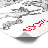 Poster "Adoptez, n'achetez pas" Humane Ed Pet Chien Dessi (Coin)