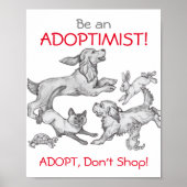 Poster "Adoptez, n'achetez pas" Humane Ed Pet Chien Dessi (Devant)