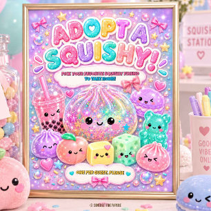 Poster Adoptez un panneau de signe de fête de faveur à em