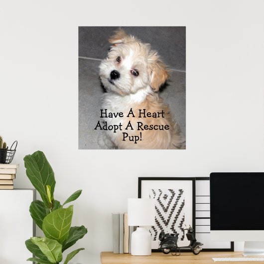 Poster Adoptez Une Secourt ! (Bureau à domicile)