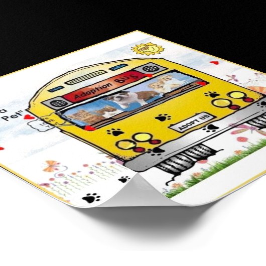 Poster Adoption Bus pour l'affiche de chat et chien (Coin)