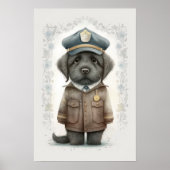 Poster Adorable à la beauté : gentil policier chien (Devant)