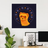 Poster adorable animal à la tête de furet mignonne (Bureau à domicile)