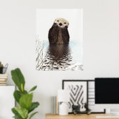 Poster adorable animal de loutre moelleuse mignonne (Bureau à domicile)