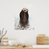 Poster adorable animal de loutre moelleuse mignonne (Cuisine)