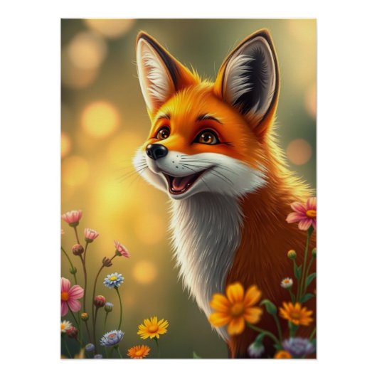 Poster Adorable Art Fox (Devant)